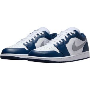 Jordan 1 Low. Wolf Grey Midnight Navy. Size 10 - 553558-141